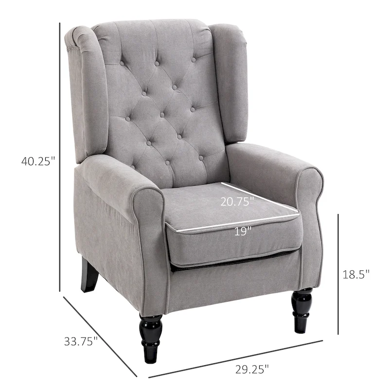 HOMCOM Copper Grove Guanta Tufted Wood Leg Accent Chair