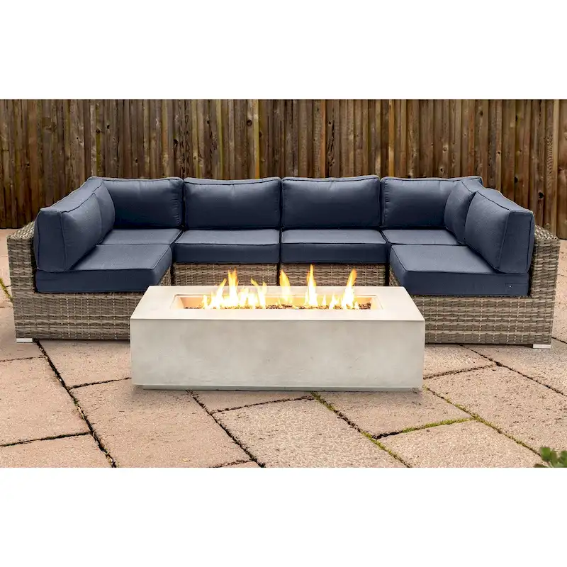 LSI 4 Person Seating Group With Firepit And Sunbrella Cushions