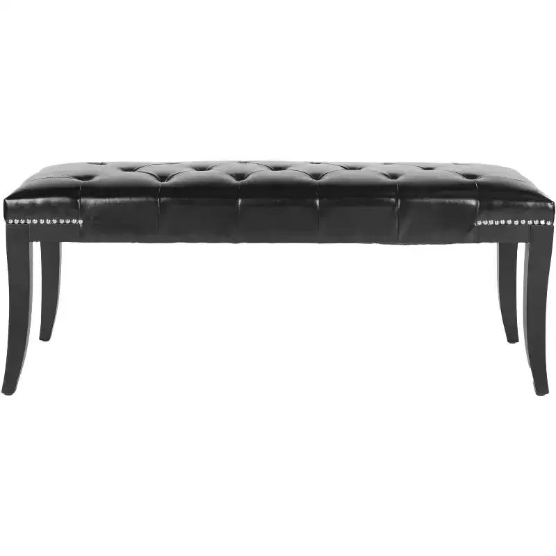 black leather Bench