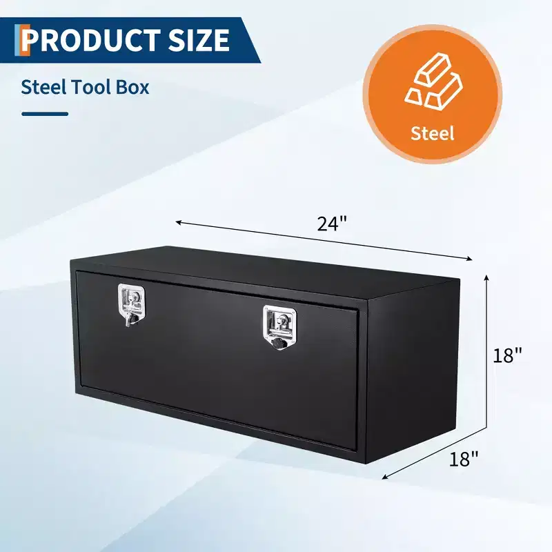 Steel Truck Bed Tool Box, Weather-Resistant Underbody Storage Chest, Rustproof, Durable Metal Safety, Underbody Toolbox for Pickup Bed