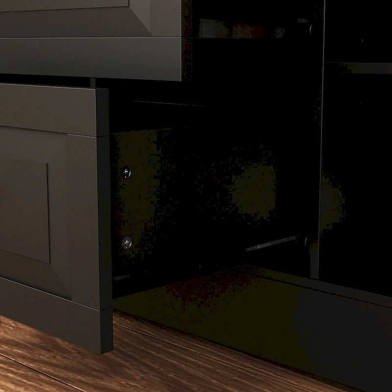 78.9Pantry Buffet White Buffet with Wine Glass Rack Drawer and Hutch