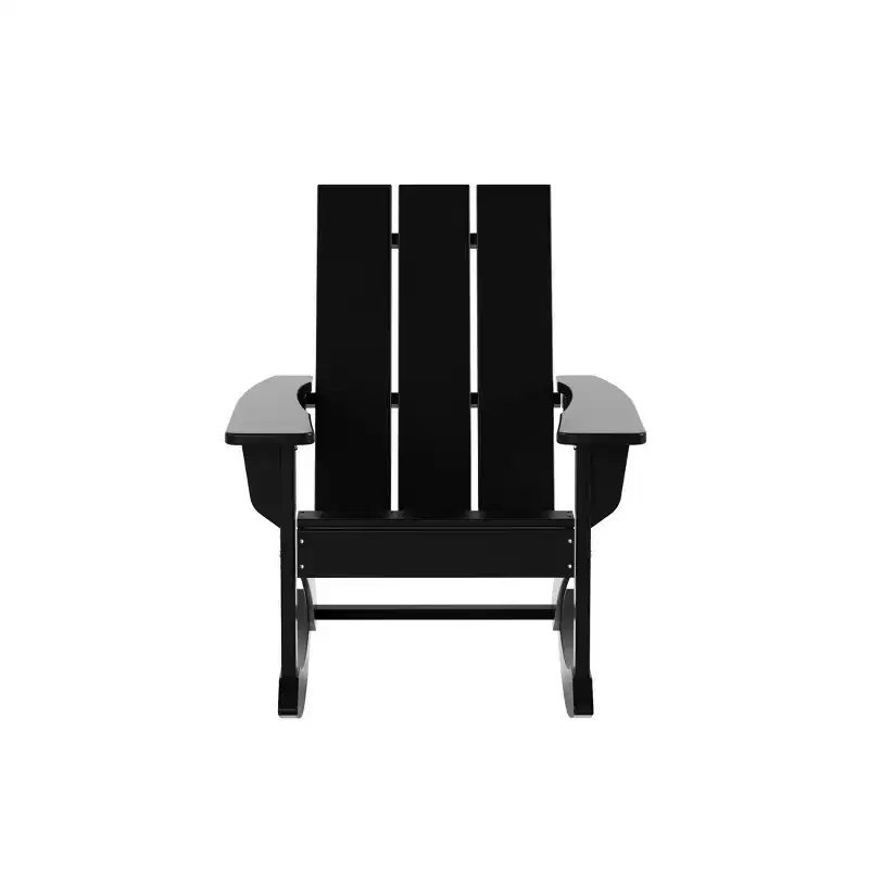 WestinTrends 5-Piece Modern Adirondack Outdoor Rocking Chair with Side Table Set