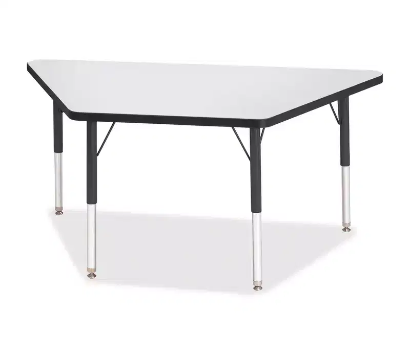 Elementary Height Prism Edge Trapezoid Activity Table 24 x 48 in, Black