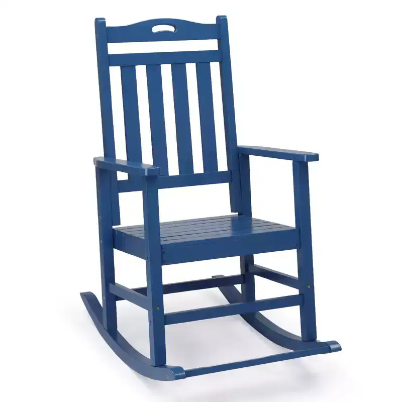 Karl Home | Solid Wood Patio Rocking Chair with Footrest