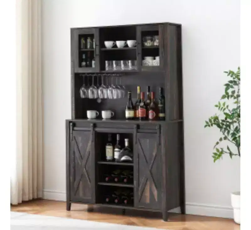 Burnt Color X-Door Wine CabinetRich retro hue,for retro restaurants, studies