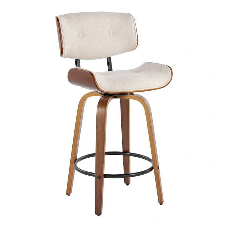 Carson Carrington Leksand 26 Fixed-Height Counter Stool with Bent Wood Legs (Set of 2)