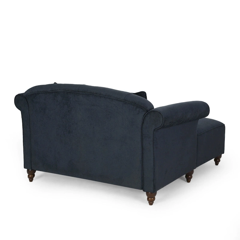 66 Upholstered Loveseat Chaise Lounge Chair with Birch Legs