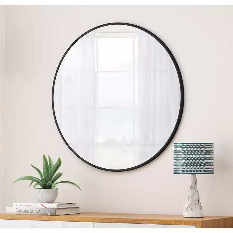 36 Wall Mounted Circular Mirror Metal Framed Mirror