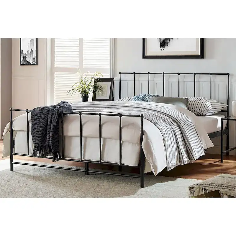 Brown King Size Metal Bed Frame