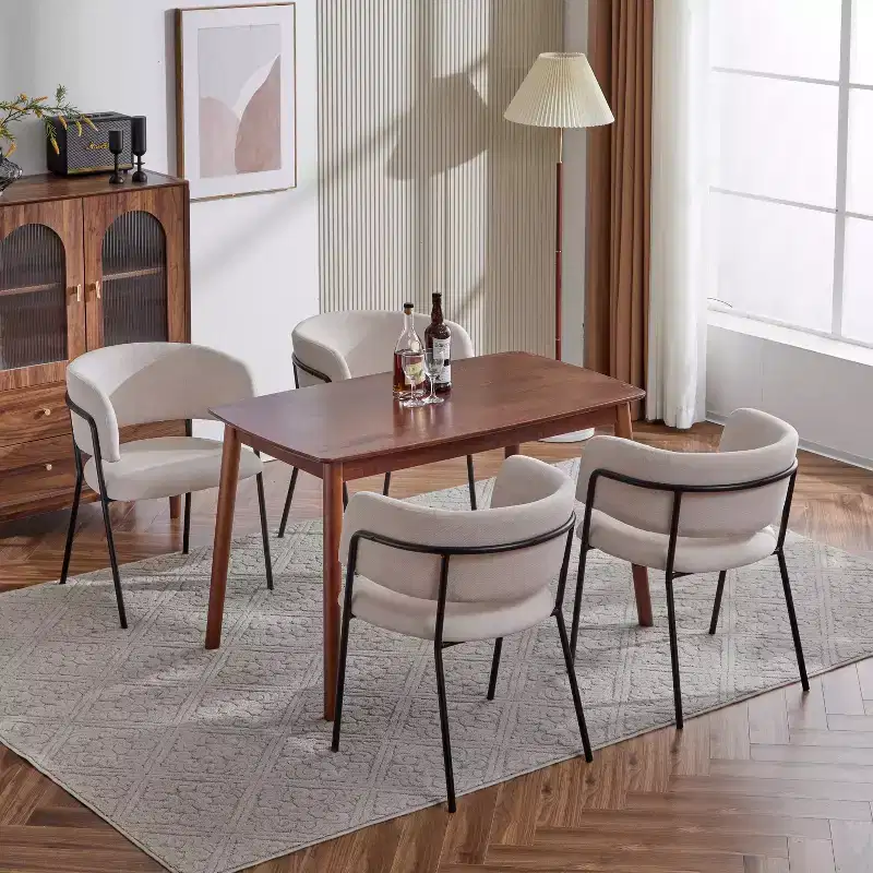 Christopher Knight Home Nest Modern Upholstered Dining Chairs with Metal Frame (Set of 4)