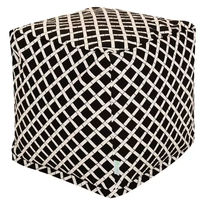 Majestic Home Goods,Cube Pouf Bamboo Burnt