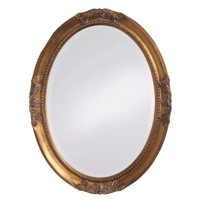 Howard Elliott 42"x30" Rectangular Iron and Slate Framed Wall and Vanity Mirror: Modern Style, No Assembly, Wall Mount