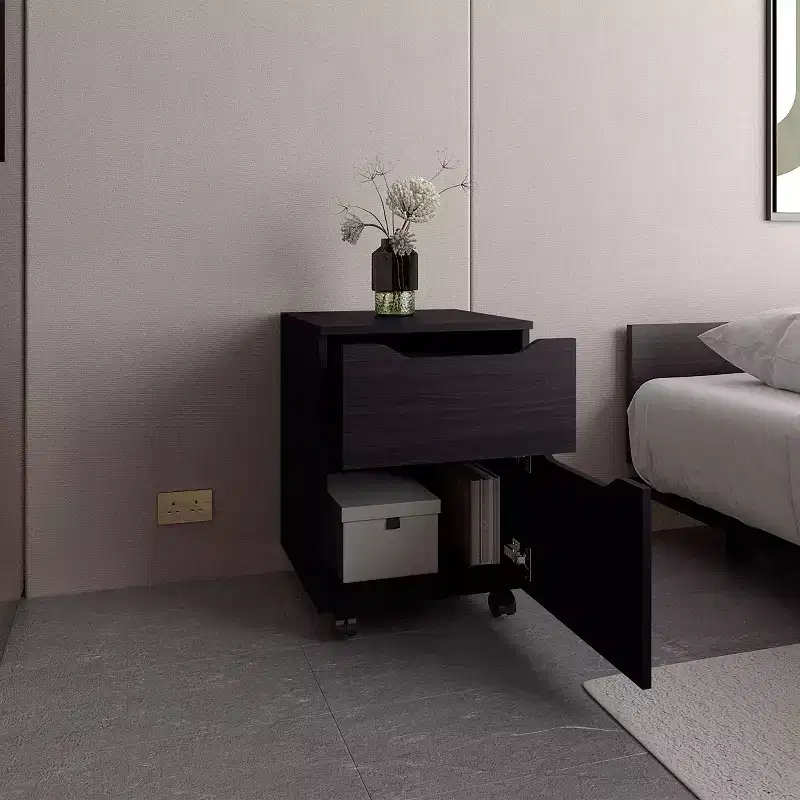Open Shelf Modern Nightstand for Bedroom and Living Room