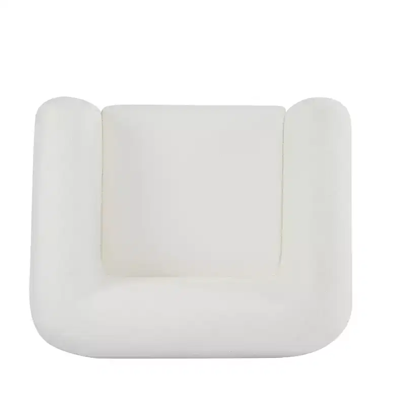 Birch Wood Boucle Upholstered Club Chair