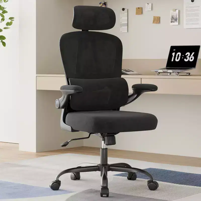 Ergonomic Mesh Office Chair with Adjustable Lumbar Support,Headrest & Flip-Up Armrests,Home Office Desk Chair for Study,Gaming Room
