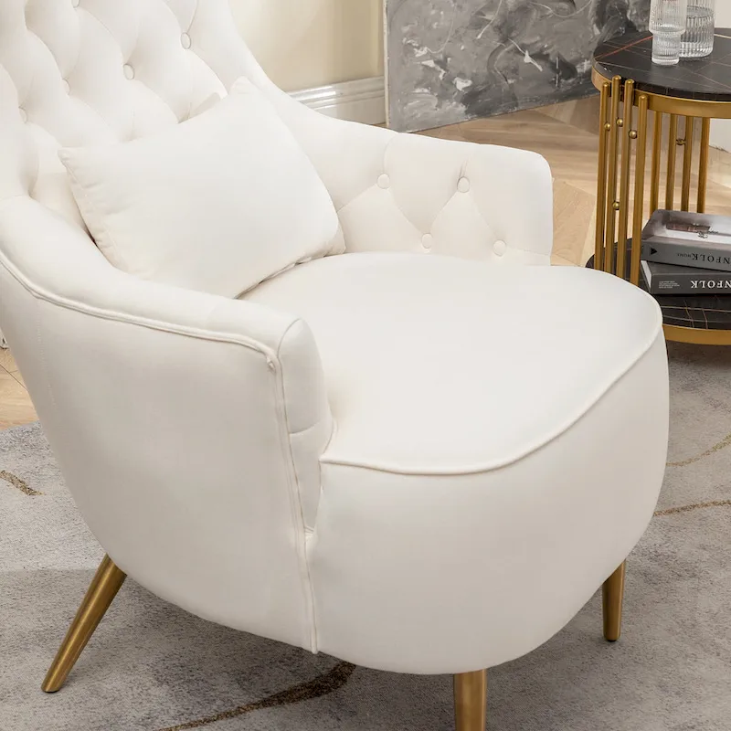 KINWELL Tufted High Wingback Accent Chairs Velvet Armchairs, Set of 2