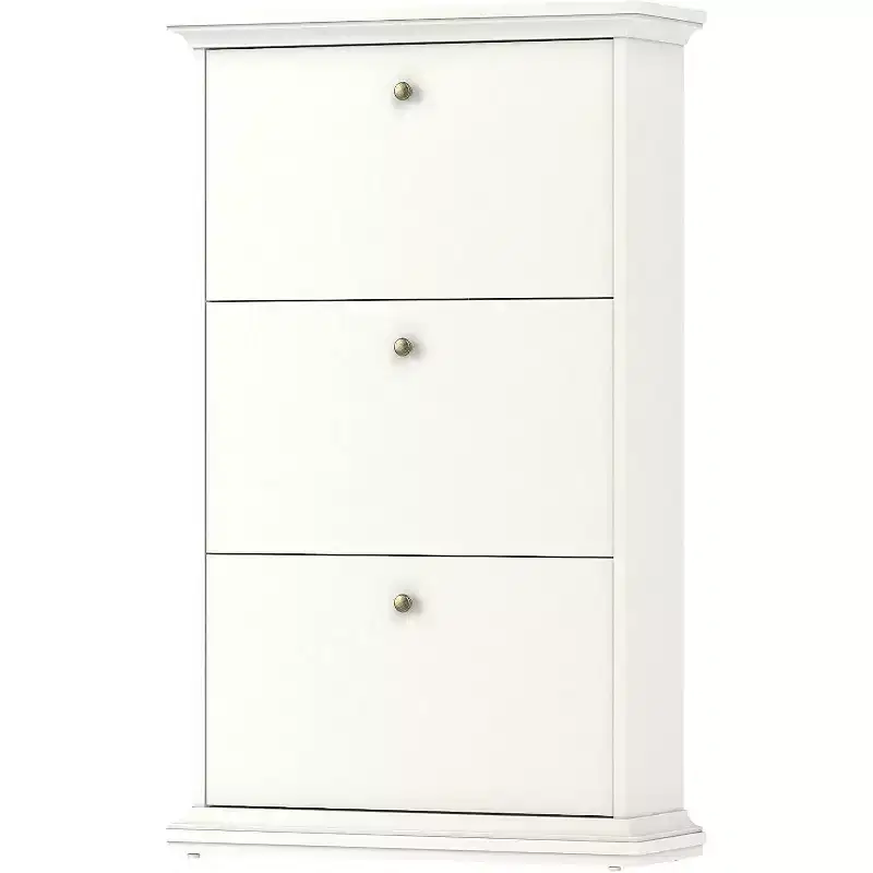 HomeStock 3 Drawer Shoe Cabinet, White