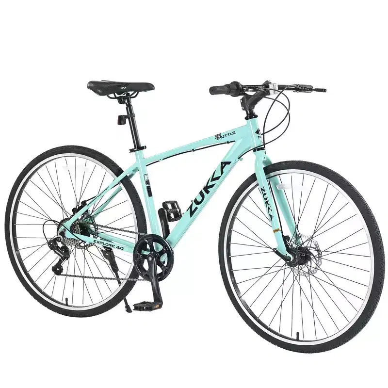 Whisen 28 Road Bike, Hybrid City Bicycle with Shimano 7 Speed Aluminum Alloy Frame Double Disc Brakes