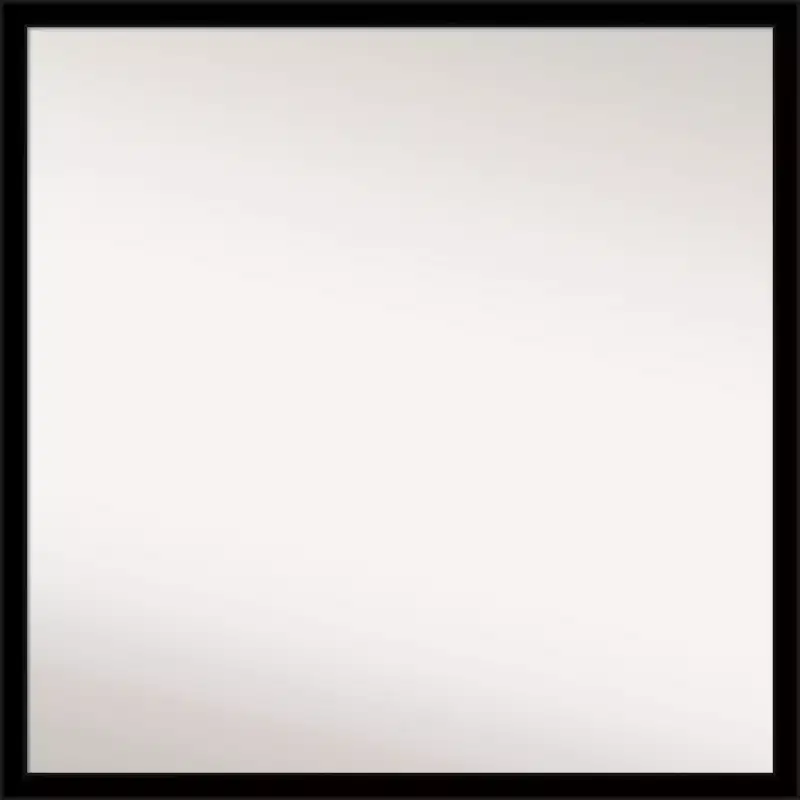 28" x 28" Non-Beveled Bathroom Wall Mirror Jet Black - Amanti Art: Modern Square Polystyrene Frame, Includes Mounting Hardware