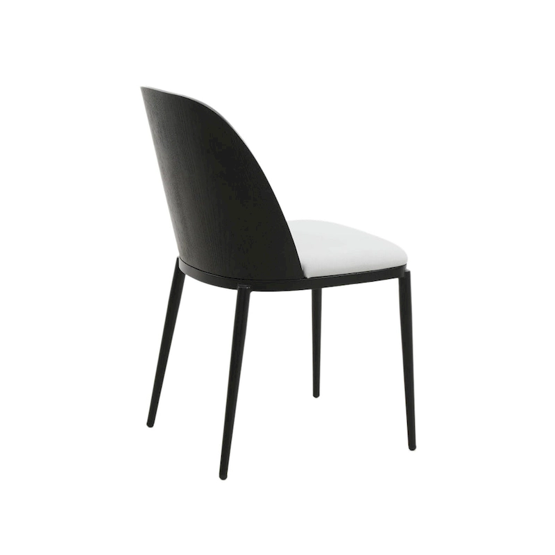 Dining Chair with Upholstered Seat Side Chair with MDF Wood Frame in Steel Set of 4