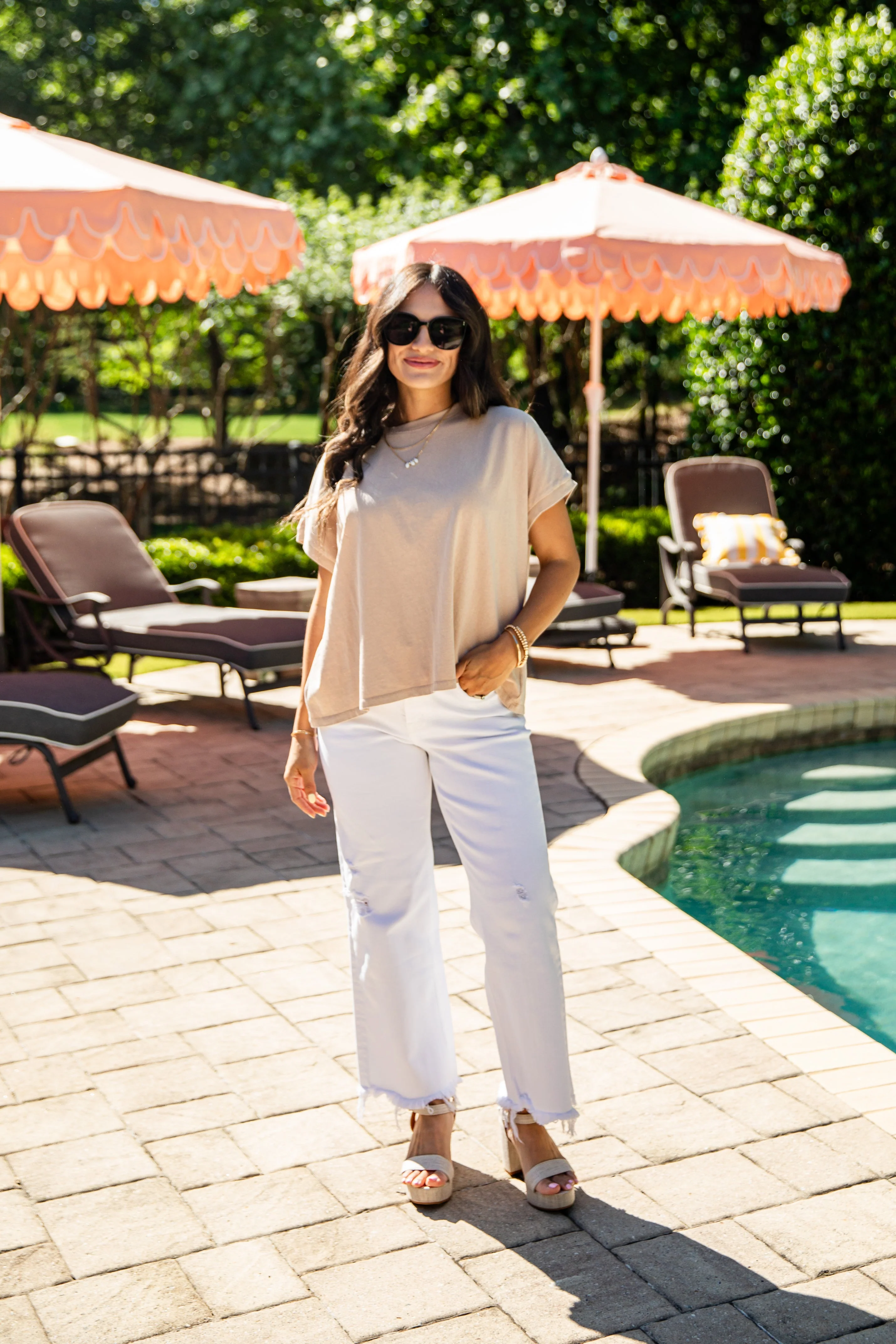 White High Waist Wide Leg Jeans