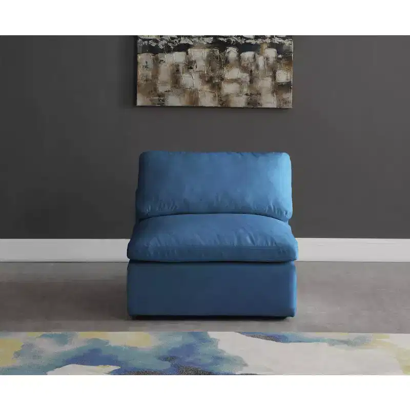 Meridian Furniture,Plush Velvet Standard Comfort Modular Armless Chair