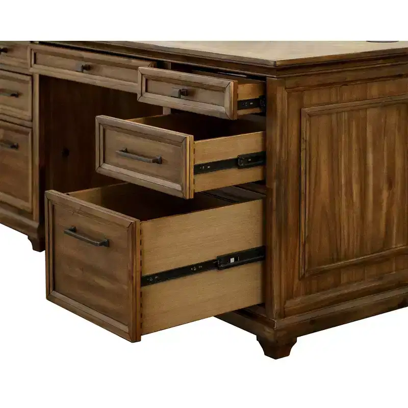 Porter Traditional Wood Office Desk Brown - Martin Furniture