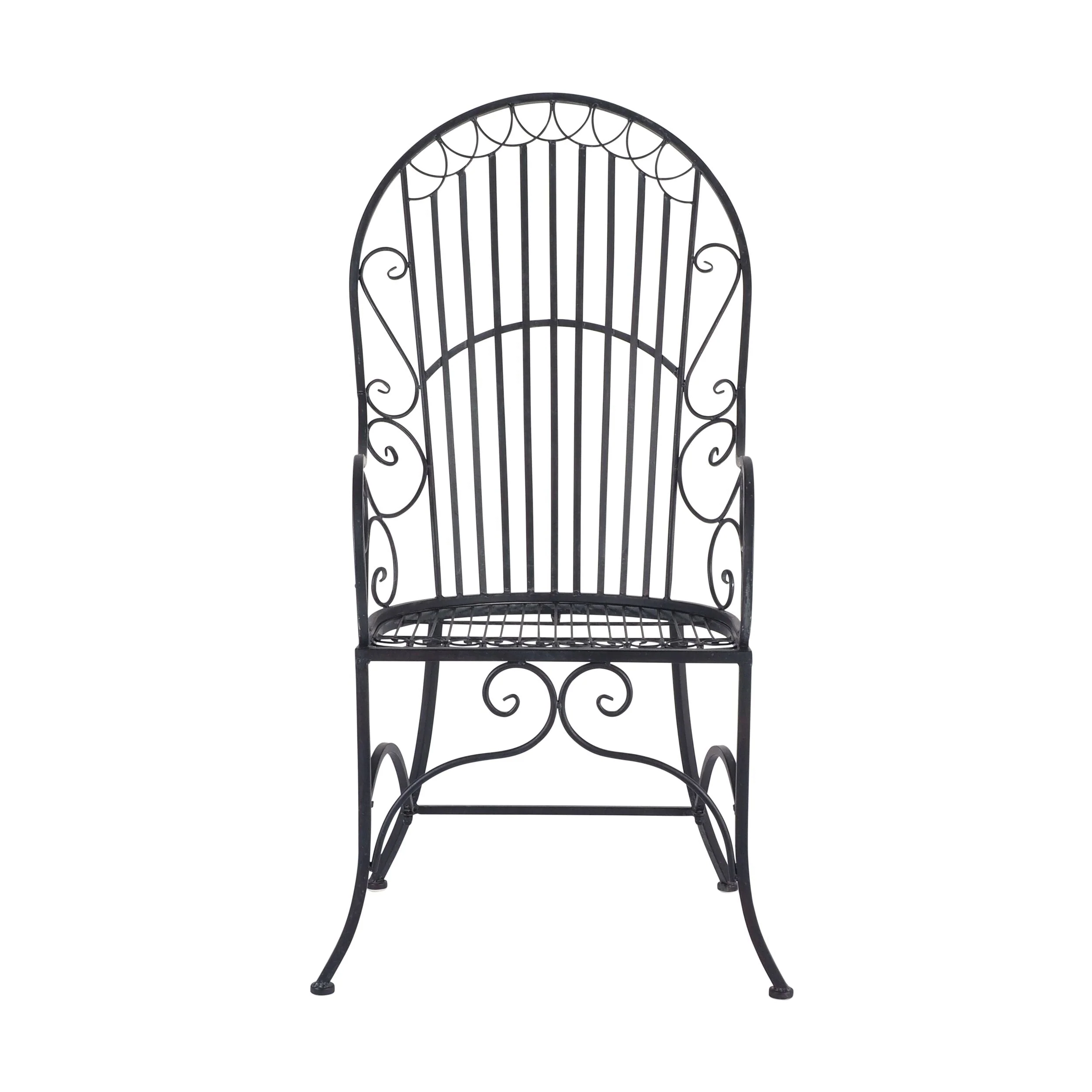 Arles French Bistro Steel Garden Chair Matte Black