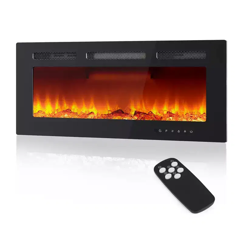 CuisinSmart 40in Wall-Mount Electric Fireplace, Fireplace Heater with 750W/1500W Heater, 12 Color Flame Effects, Remote Control & Timer