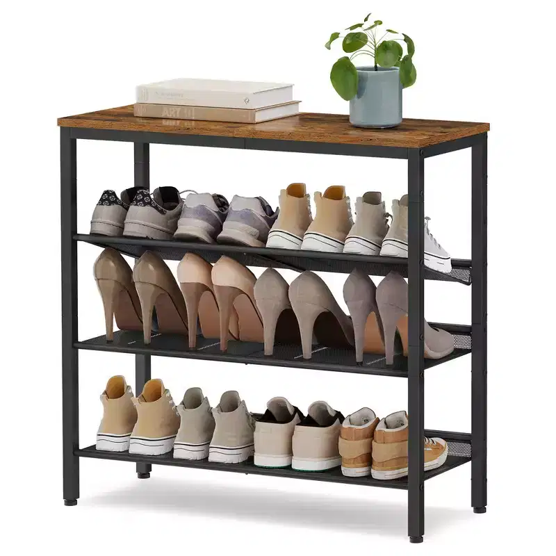 4-Tier Shoe Rack for Entryway Holds 12-15 Pairs