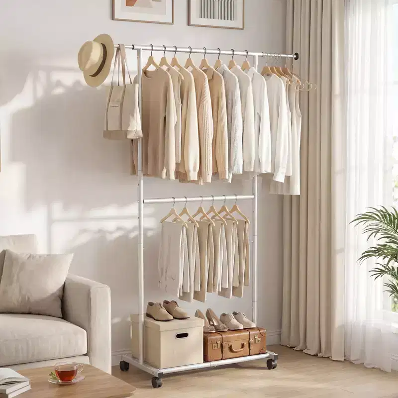 Costway Clothes Rack, Extendable Garment Stand for Hanging Clothes,for Dressing Room