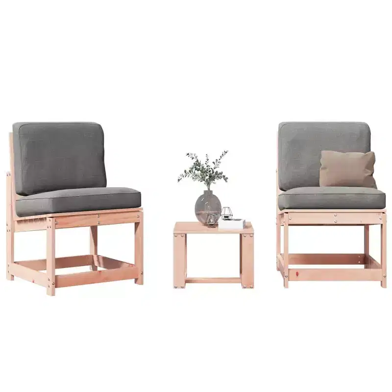 vidaXL Patio Lounge Set - 3 Piece Garden Furniture - Solid Douglas Wood - Outdoor/Deck/Backyard