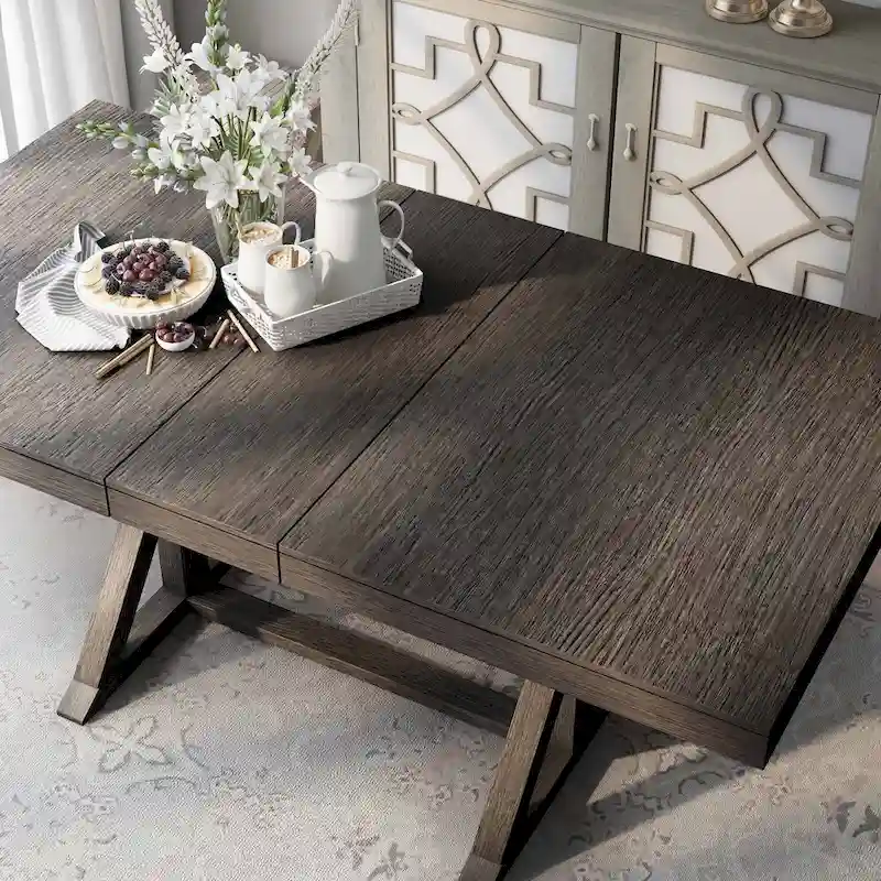 Carbon Loft Valjean Rustic Grey 78-inch Wood Wood Expandable Dining Table