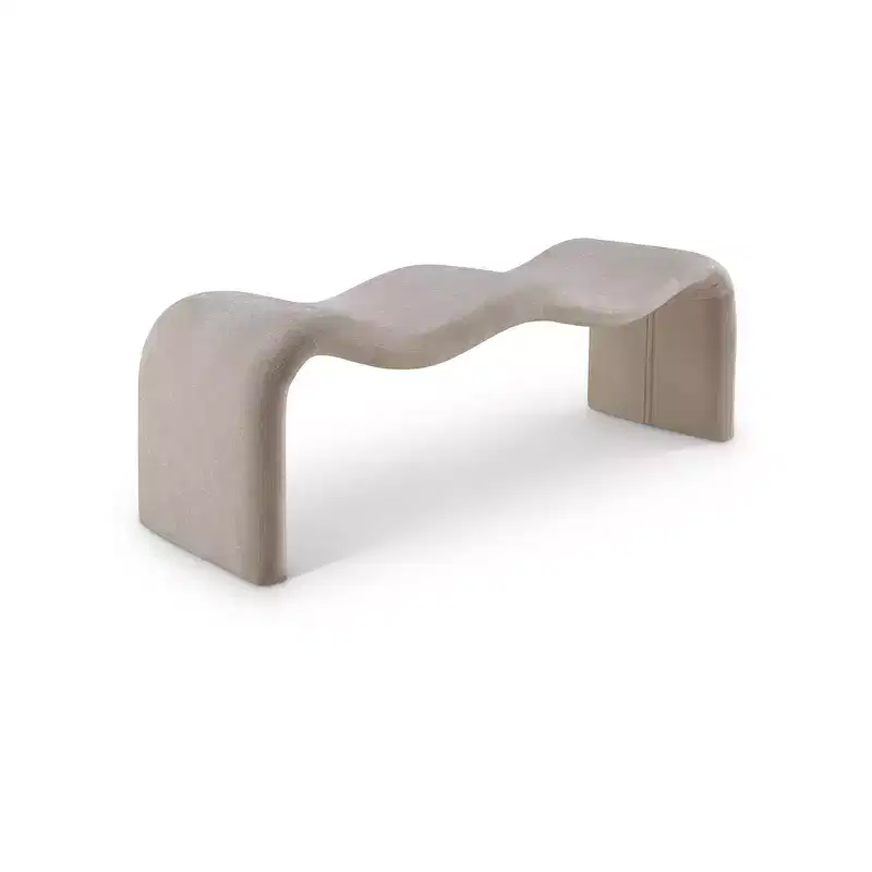 Meridian Furniture,Willow Chenille Fabric Bench