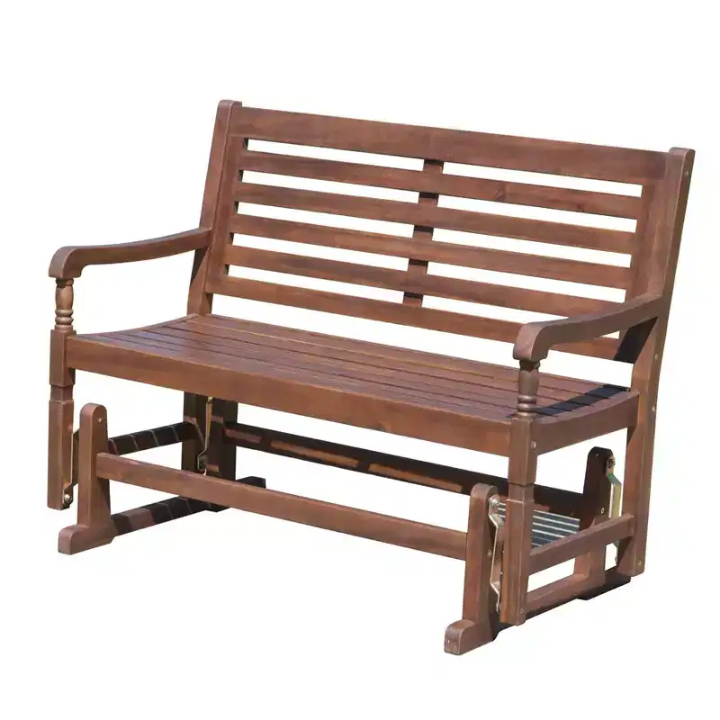 Nantucket Glider Bench - Merry Products: Acacia Hardwood, Rust-Resistant, 500lb Capacity