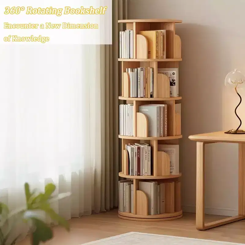 5-Tier Rotating Bookshelf Tower