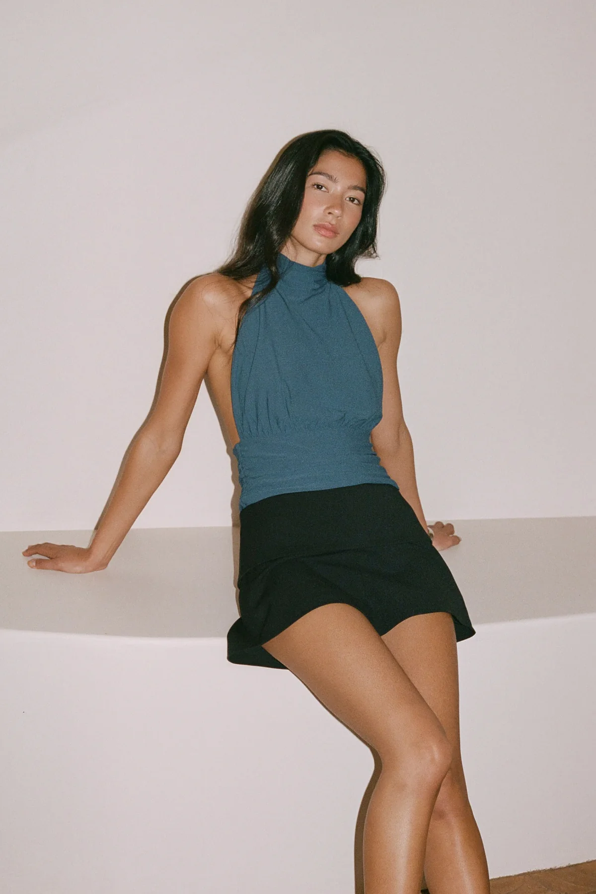 Fold Over Shorts Black