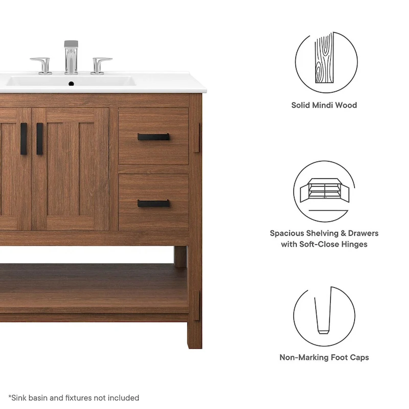 Ashlyn 36 Wood Bathroom Vanity Cabinet (Sink Basin Not Included) - 36