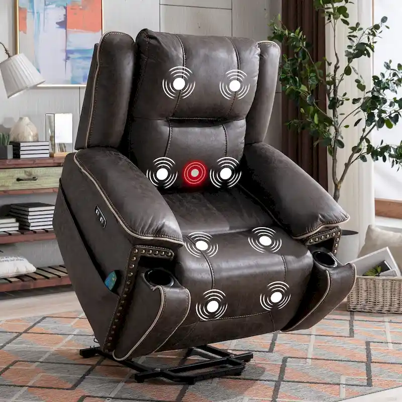 Power Lift Chair with Massage, Heating, Cup Holder and USB Port