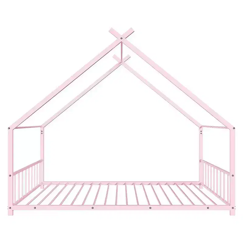 Karl Home Twin Size Montessori Floor Bed Metal House Bed Frame For Kids
