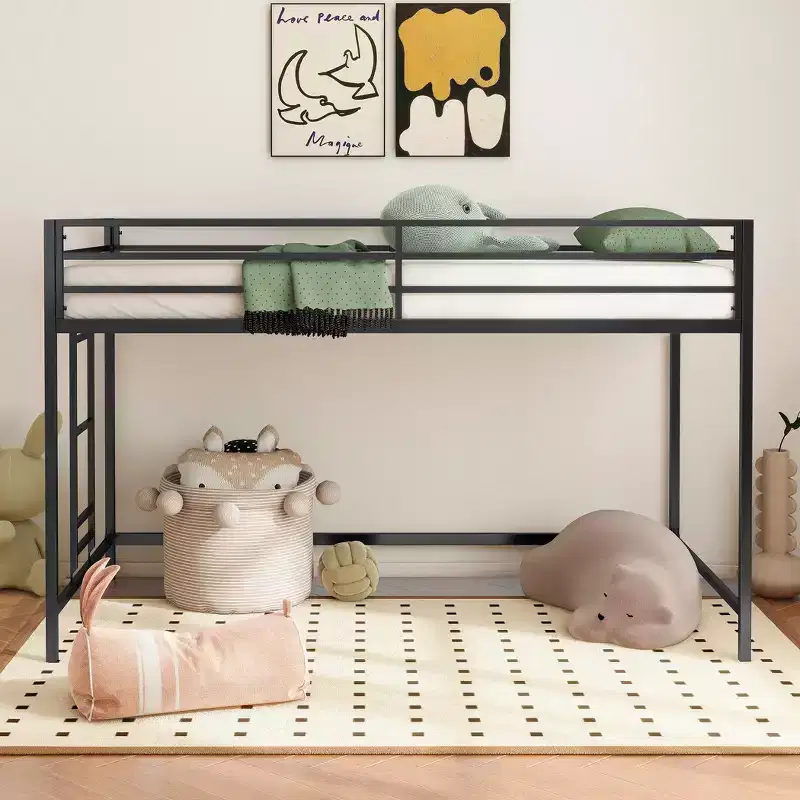 Metal Twin Loft Bed 49.49''H x 76.69''W x 40.94''D