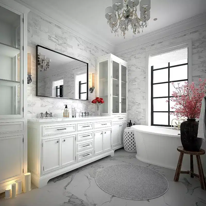 40 x 30 Inch Wall Mounted Mirror, Rectangular Aluminum Alloy Frame Decorative Mirror for Bathroom, Living Room, Bedroom