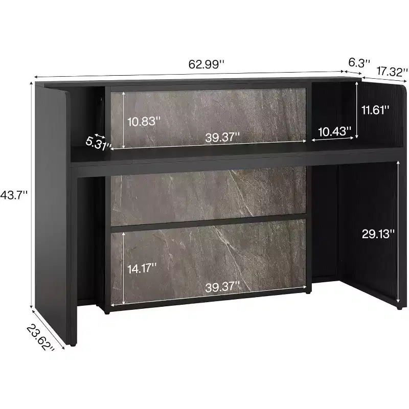 Lantine 63 Inches LED Lights Reception Desk