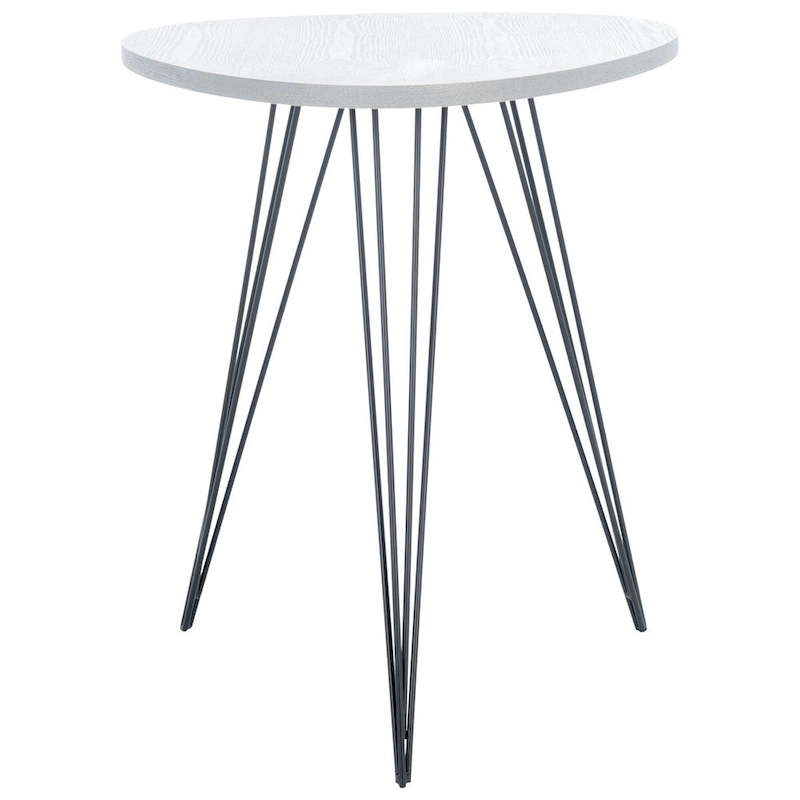 SAFAVIEH Luann White/ Black Lacquer Side Table - 19.6 x 19.6 x 23.6 - 20Wx20Dx24H