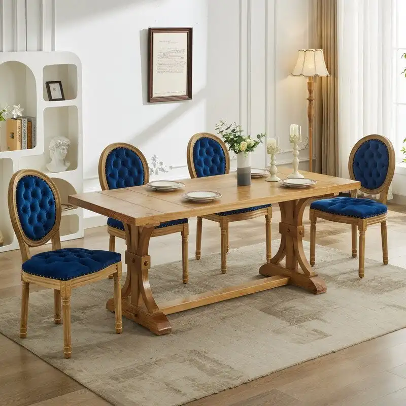French Dining Chair with Nailhead Trim Set of 6