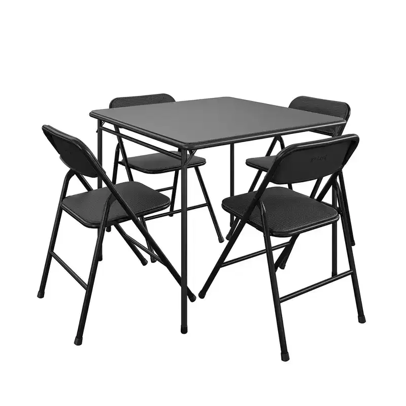 COSCO 5-Piece Folding Fabric Dining Set & 34 Vinyl Card Table