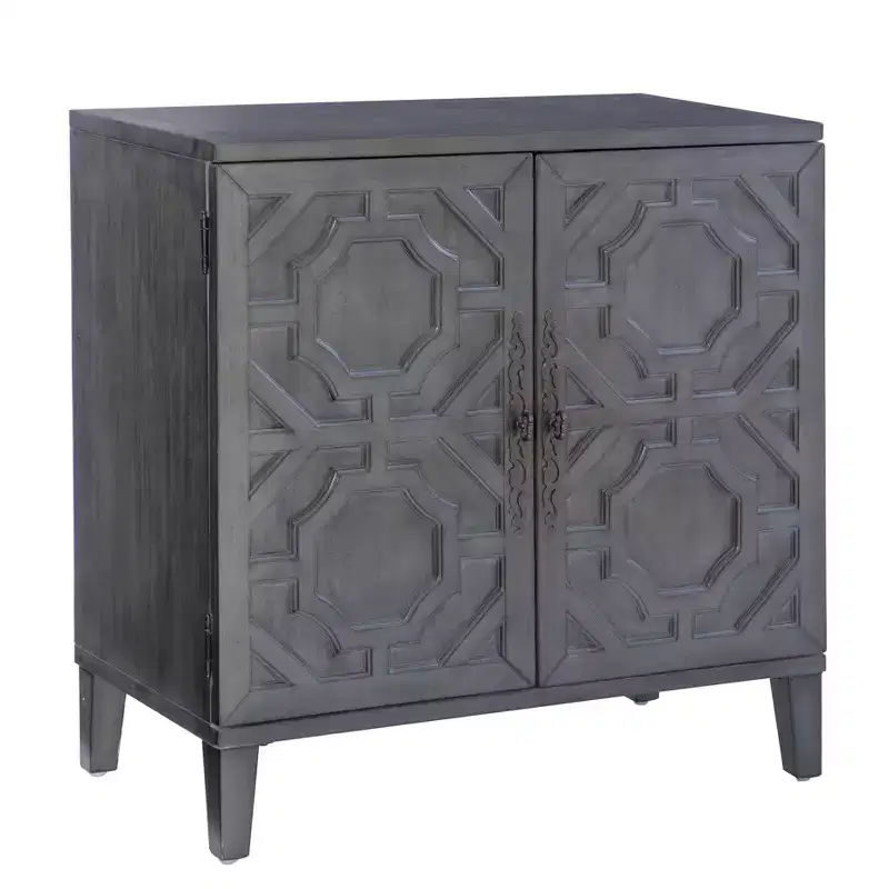 Powell Kinsley Solid Wood 2 Doors and 2 Shelves Accent Cabinet