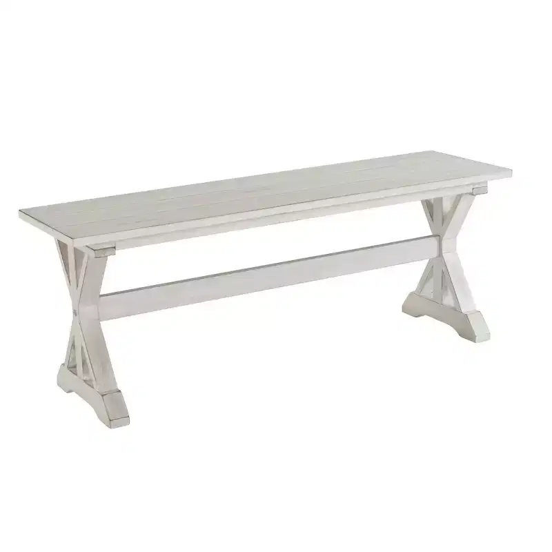 48" Jamestown Dining Bench White - Boraam: Solid Wood, Trestle Base, Seats 2