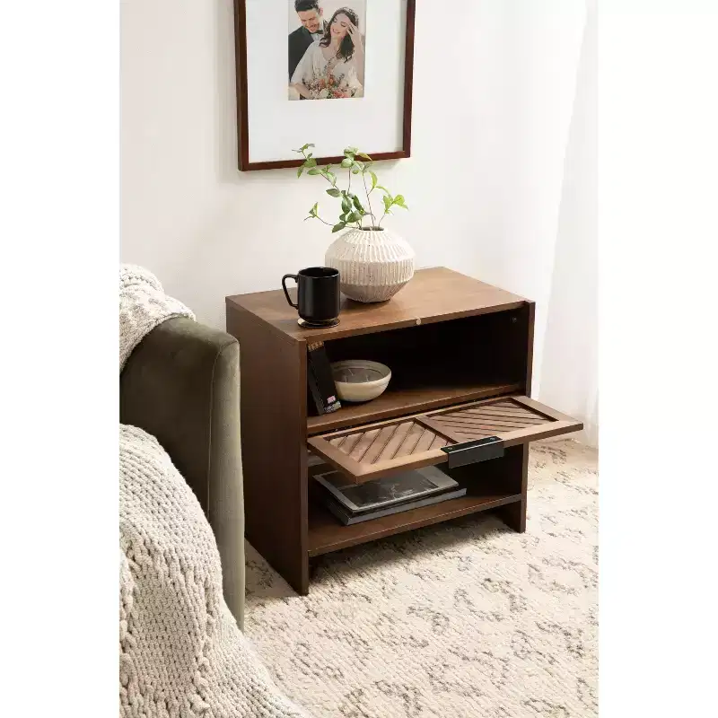 Kate and Laurel Mezzeta Wood Side Table, 22x14x22, Brown