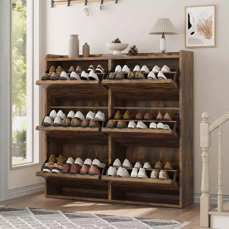 Acekool 6 Flip Drawer Narrow Shoe Cabinet with Adjustable Shelves for Entryway